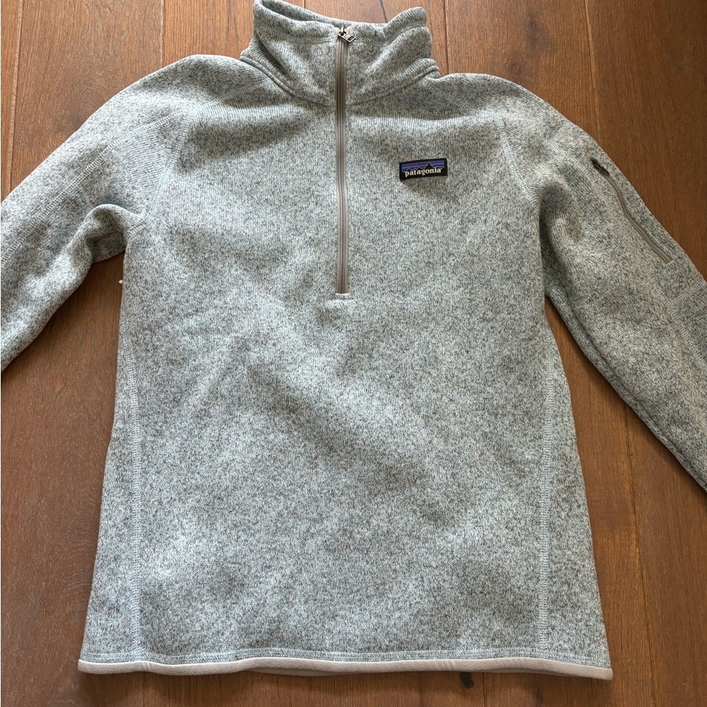 PATAGONIA WOMENS MEDIUM BLUE QUARTER ZIP SWEATER